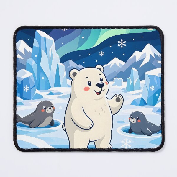 Item preview, Cute Polar Bear And Seals Aurora Borealis designed and sold by Herodestroyer.