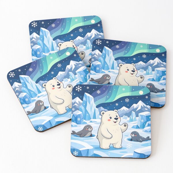 Item preview, Cute Polar Bear And Seals Aurora Borealis designed and sold by Herodestroyer.