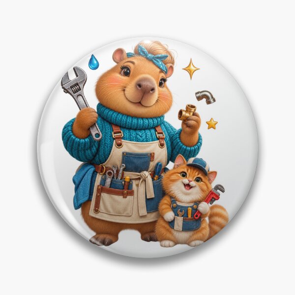 Item preview, Little Plumber Capybara | Pipe Problem Solver designed and sold by Cozy Art for Cozy Souls.