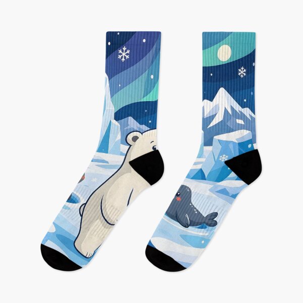 Item preview, Cute Polar Bear And Seals Aurora Borealis designed and sold by Herodestroyer.