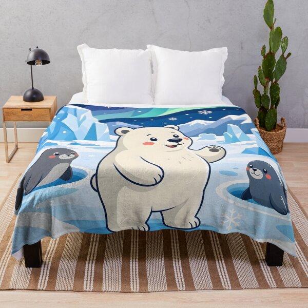 Item preview, Cute Polar Bear And Seals Aurora Borealis designed and sold by Herodestroyer.