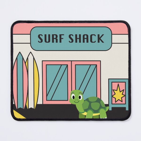 Item preview, Cute cartoon surf shack turtle designed and sold by JSMidnightCreations .