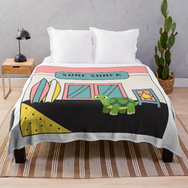 Item preview, Cute cartoon surf shack turtle designed and sold by JSMidnightCreations .