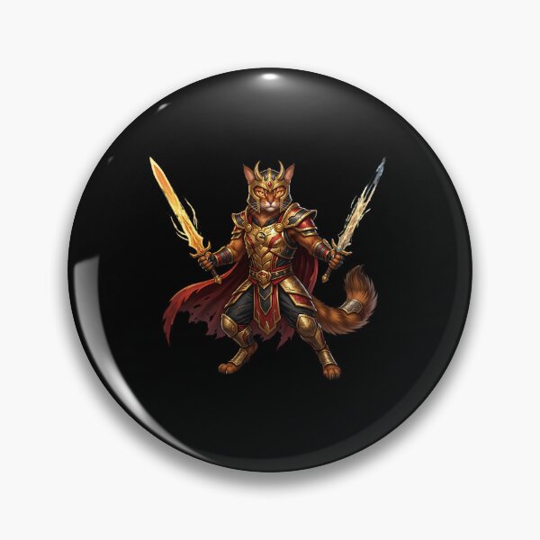 Item preview, King Cat Warrior - Royal Golden Armor Fantasy Art designed and sold by TOOBIC.