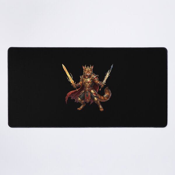 Item preview, King Cat Warrior - Royal Golden Armor Fantasy Art designed and sold by TOOBIC.