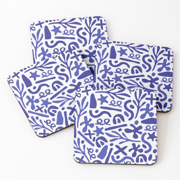 Item preview, Mediterranean Blue Pattern - Monochromatic Abstract Art  designed and sold by ANZI-Shop.