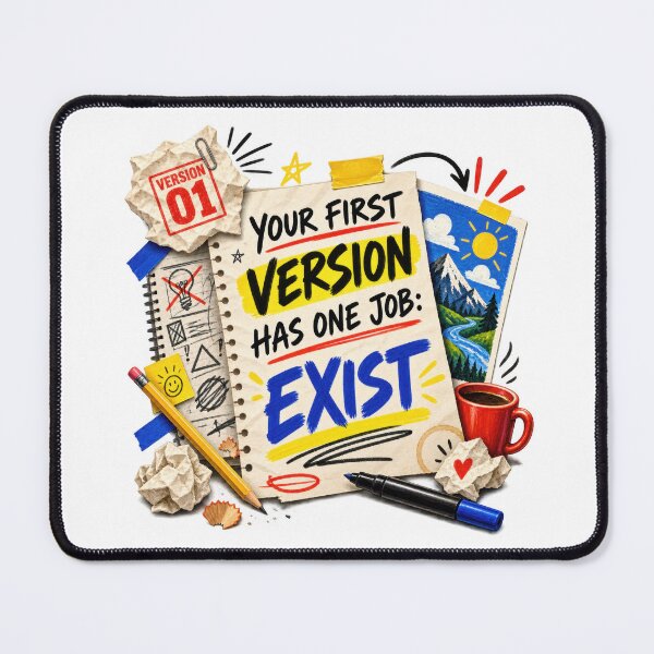 Item preview, Your First Version Has One Job: Exist designed and sold by Mosslume Studio.