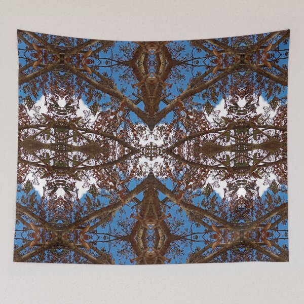 Item preview, Autumn branches with a cloudy blue sky, mirror image designed and sold by lyloubeaupere.