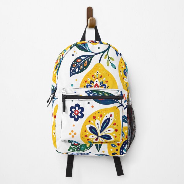 Item preview, Colorful Folk Art Lemons Floral Botanical Pattern designed and sold by wecrea.