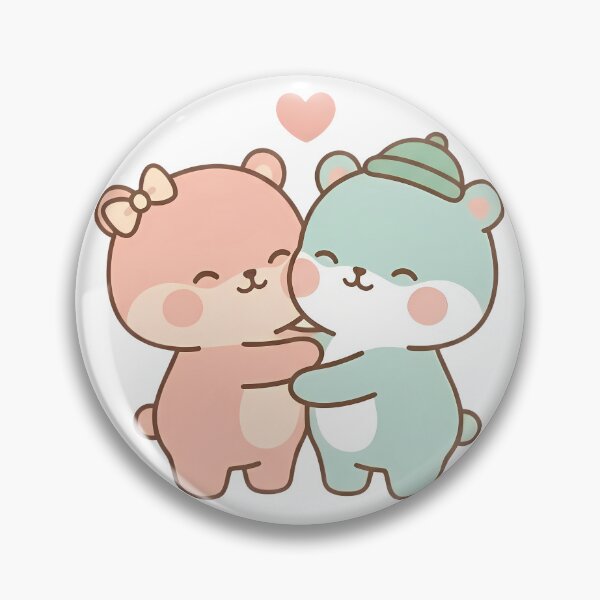 Item preview, Kawaii Cute Pastel Bear Hug Couple designed and sold by Cuddly-Critters.