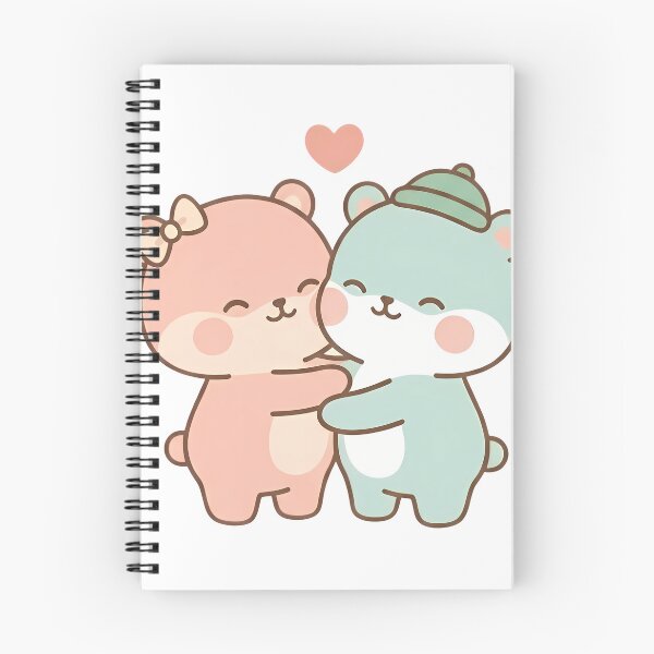 Item preview, Kawaii Cute Pastel Bear Hug Couple designed and sold by Cuddly-Critters.