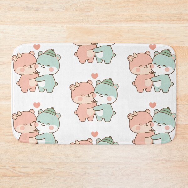 Item preview, Kawaii Cute Pastel Bear Hug Couple designed and sold by Cuddly-Critters.