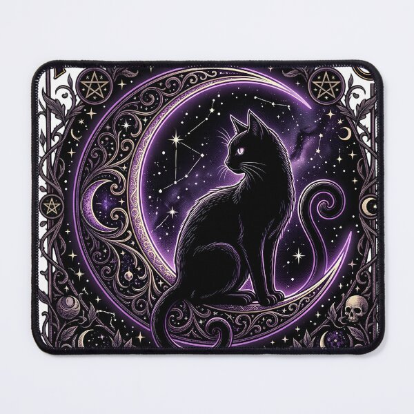Item preview, Witchy Vibes Only Black Cat Crescent Moon Gothic Occult T-Shirt designed and sold by AsolsArts.