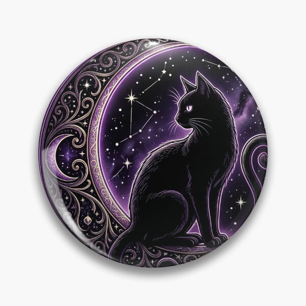 Item preview, Witchy Vibes Only Black Cat Crescent Moon Gothic Occult T-Shirt designed and sold by AsolsArts.