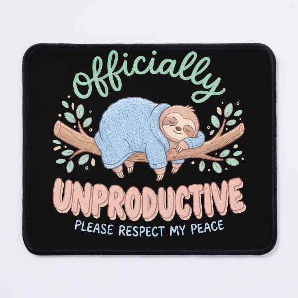Item preview, Officially Unproductive Funny Sleeping Sloth In Sweater Introvert Humor designed and sold by IsDesignHub.