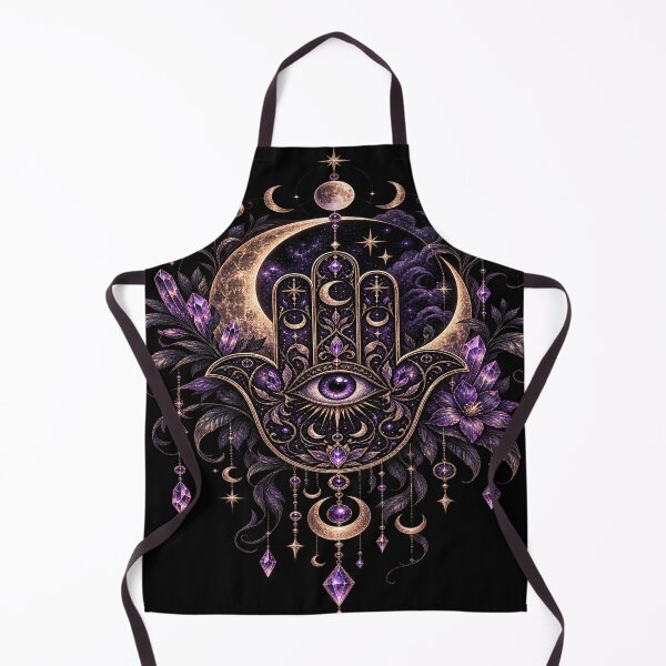 Item preview, Mystical Hamsa Hand – Gothic Moon & Crystal Witchy Talisman designed and sold by Lumvero.