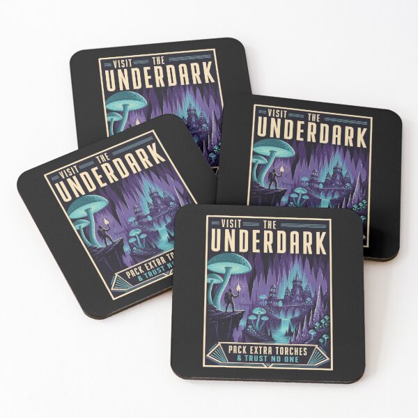 Item preview, Visit The Underdark - Vintage Travel Poster RPG Wall Art designed and sold by Dice_Goblin_Studio.