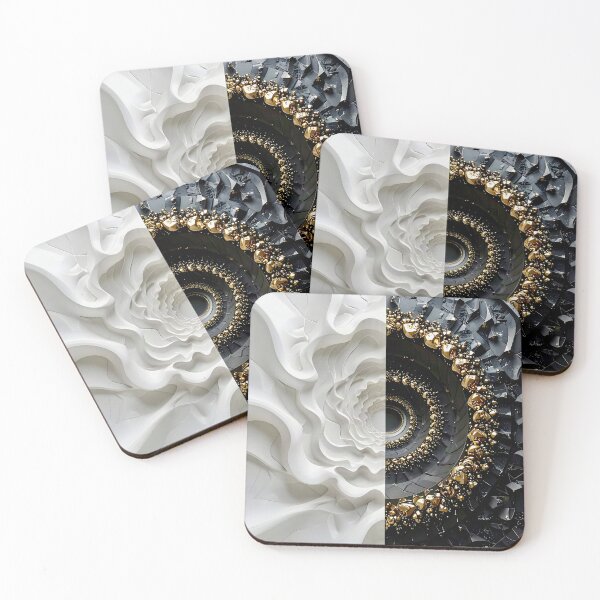 Item preview, Alabaster and Slate Geometric Spiral with Pyrite Accents designed and sold by Vicky Brago-Mitchell®.