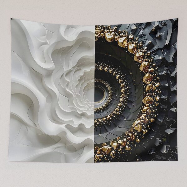 Item preview, Alabaster and Slate Geometric Spiral with Pyrite Accents designed and sold by Vicky Brago-Mitchell®.