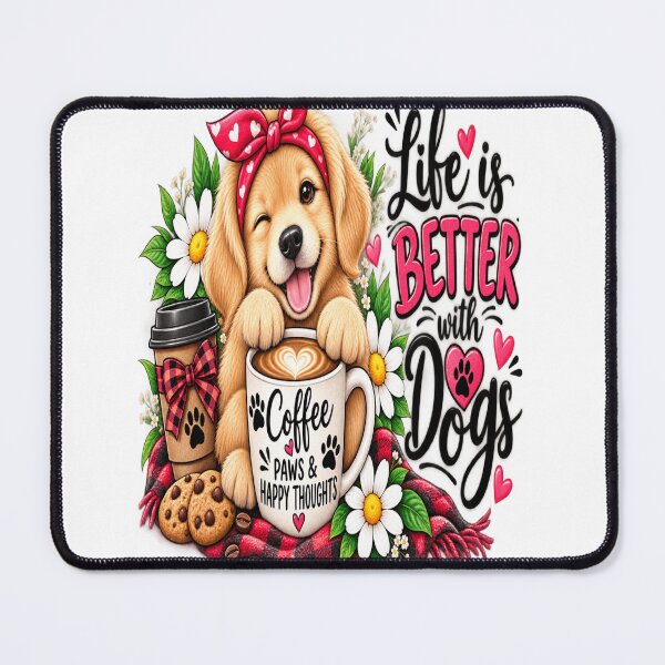 Item preview, Sunshine Smiles Puppy – Cute Dog Floral Illustration designed and sold by ✨ Daily Vibe Studio ✨.