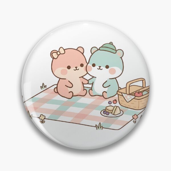 Item preview, Kawaii Cute Bears Cozy Picnic Date designed and sold by Cuddly-Critters.