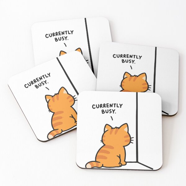 Item preview, Currently Busy – Orange Cat Staring at Nothing designed and sold by MewMade.