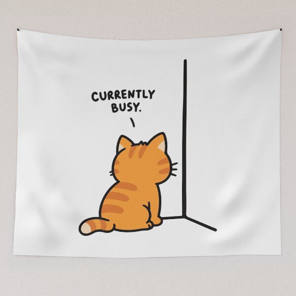 Item preview, Currently Busy – Orange Cat Staring at Nothing designed and sold by MewMade.