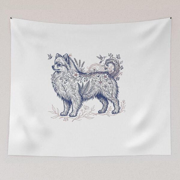 Item preview, Pomeranian Botanical Illustration designed and sold by SUP-R-Ts.