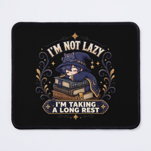 Item preview, I'm Not Lazy Long Rest - Funny Chibi Wizard RPG Meme designed and sold by Dice_Goblin_Studio.