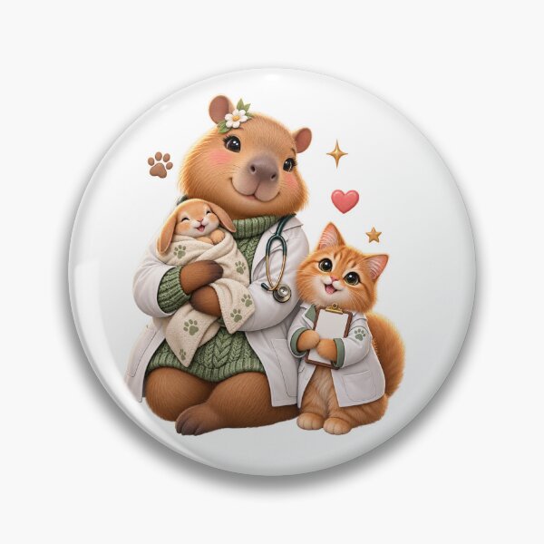 Item preview, Little Veterinarian Capybara | Caring Animal Hero designed and sold by Cozy Art for Cozy Souls.