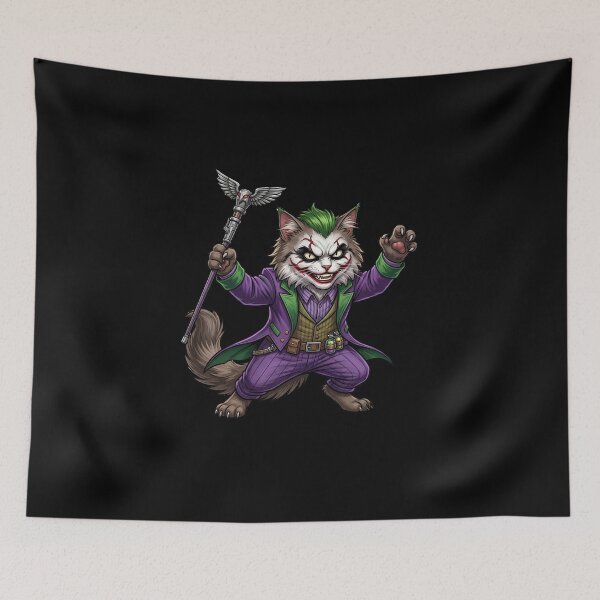Item preview, Joker Cat - Evil Clown Cat Carnival Jester Fantasy Art designed and sold by TOOBIC.