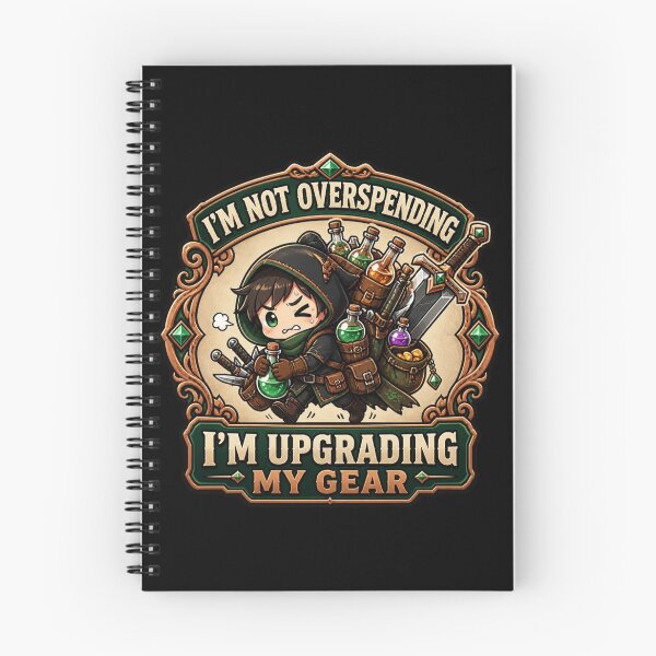 Item preview, I'm Not Overspending Upgrading Gear - Chibi Rogue RPG Meme designed and sold by Dice_Goblin_Studio.