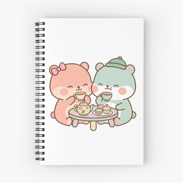 Item preview, Kawaii Pastel Bears Enjoying Cozy Tea Party designed and sold by Cuddly-Critters.