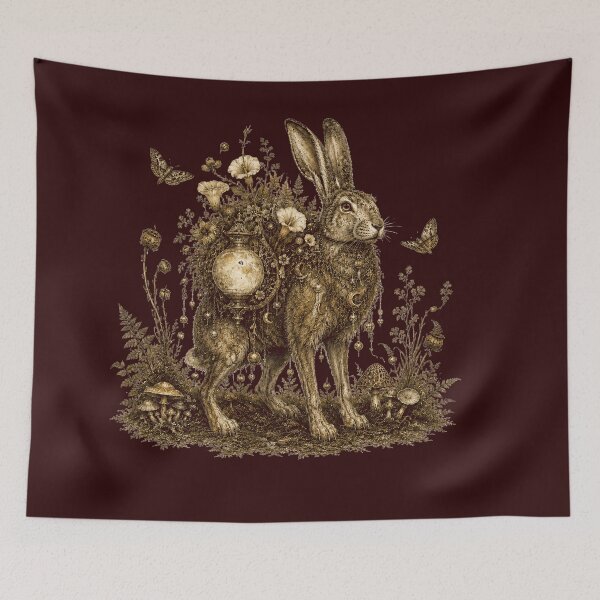 Item preview, The Lantern Hare Botanical Engraving designed and sold by Gilded Wilds.
