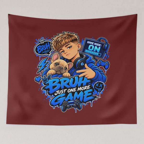 Item preview, BRUH, JUST ONE MORE GAME – Funny Gamer Gaming Design designed and sold by OutlanderDesigns.