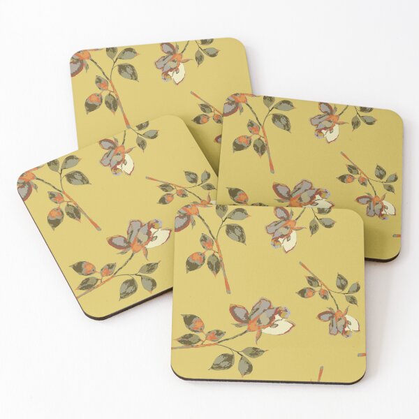 Item preview, Watercolor Tossed Flowers on Gold Background designed and sold by Vintage-Lady65.