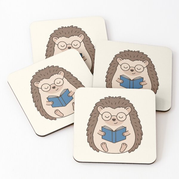 Item preview, Cute Hedgehog Reading Book With Glasses Kawaii Animal Book Lover designed and sold by wingoo22.