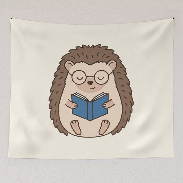 Item preview, Cute Hedgehog Reading Book With Glasses Kawaii Animal Book Lover designed and sold by wingoo22.