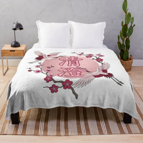 Item preview, Japanese Crane Sakura Blossom Purity Kanji designed and sold by CRMediaGroup.