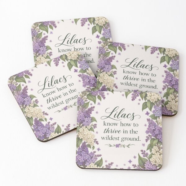 Item preview, Lilacs Know How To Thrive Vintage Lilac Border Quote Art designed and sold by QCena.