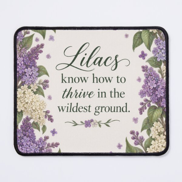 Item preview, Lilacs Know How To Thrive Vintage Lilac Border Quote Art designed and sold by QCena.