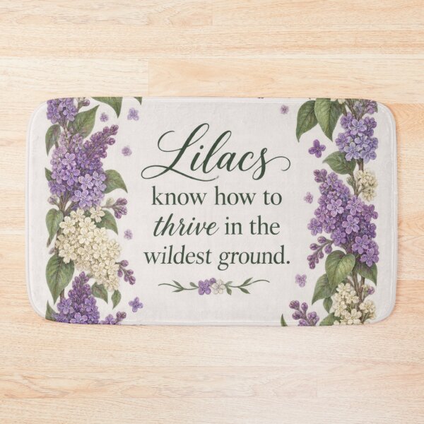 Item preview, Lilacs Know How To Thrive Vintage Lilac Border Quote Art designed and sold by QCena.