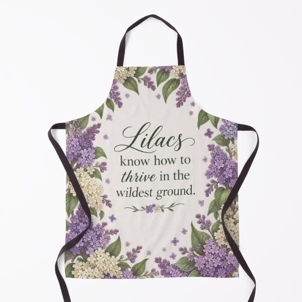 Item preview, Lilacs Know How To Thrive Vintage Lilac Border Quote Art designed and sold by QCena.