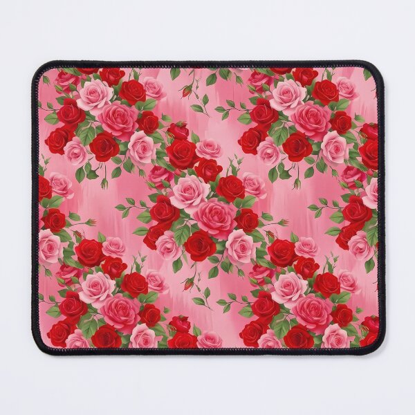 Item preview, Red and Pink Roses on Light Pink Pattern designed and sold by Lasofficial.