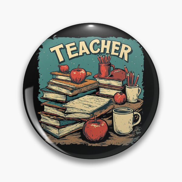 Item preview, Vintage Teacher Desk & Books Classic Retro Illustration designed and sold by emiliacreations.