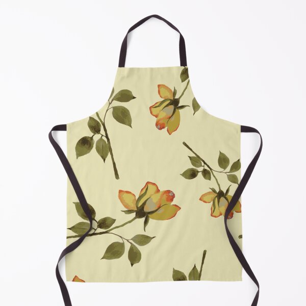 Item preview, Watercolor Tossed Gold Roses on Yellow Background designed and sold by Vintage-Lady65.