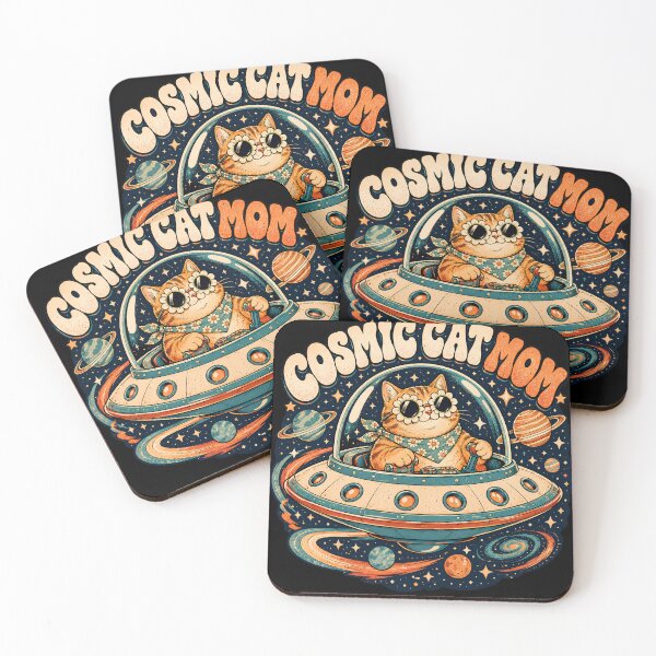 Item preview, Cosmic Cat Mom Retro Space UFO Cute Cat Lover designed and sold by Retro Rascals Co..
