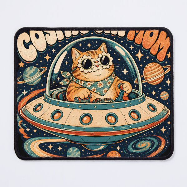 Item preview, Cosmic Cat Mom Retro Space UFO Cute Cat Lover designed and sold by Retro Rascals Co..