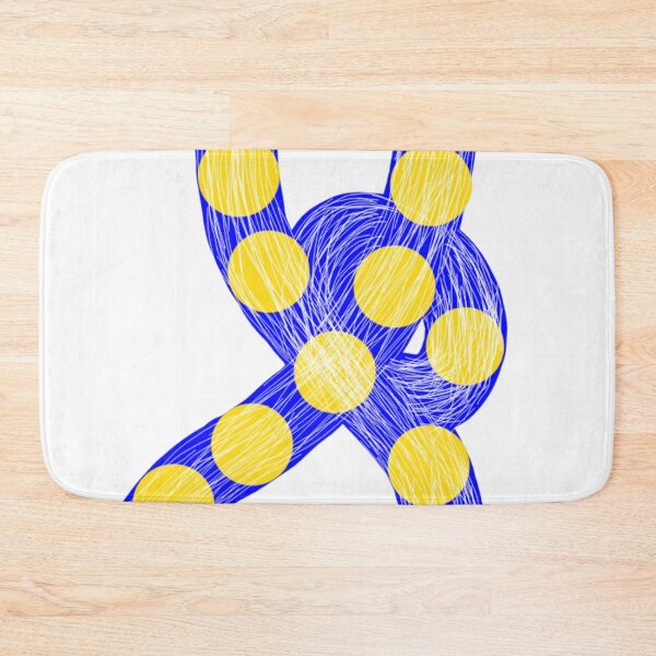 Item preview, Hand-Drawn Blue and Yellow Polka Dot Ribbon Art work designed and sold by AWADHESH  CHAURASIA.