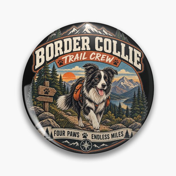 Item preview, Border Collie Trail Crew Hiking Dog designed and sold by ARDELVEX STUDIO.